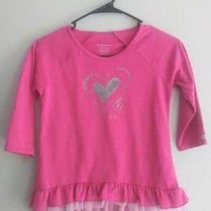 American Girl Sparkle Heart Edge Lace Ruffle Shirt Girls 10/12